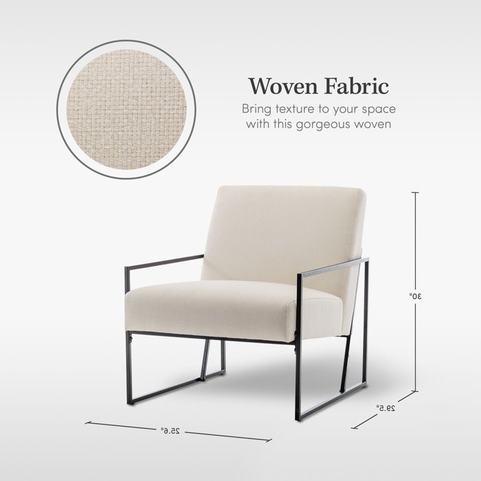 Ebern Designs Burbuqe Industrial Metal Arm Accent Chair & Reviews Wayfair